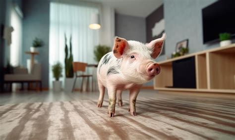 Cerdito minipig en un entorno doméstico