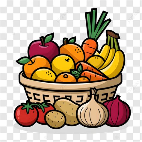 Cesta de frutas y verduras frescas