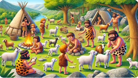 Representación de la domesticación de animales en el Neolítico
