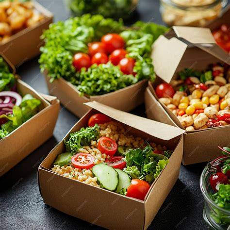 Ingredientes frescos y ecológicos en un mercado