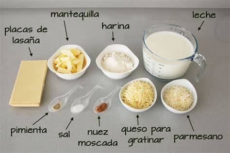 Ingredientes para lasaña de crepes