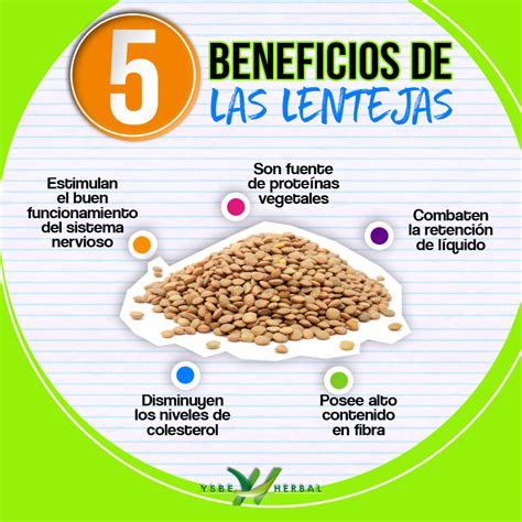 Infografía con los beneficios de las lentejas para la salud