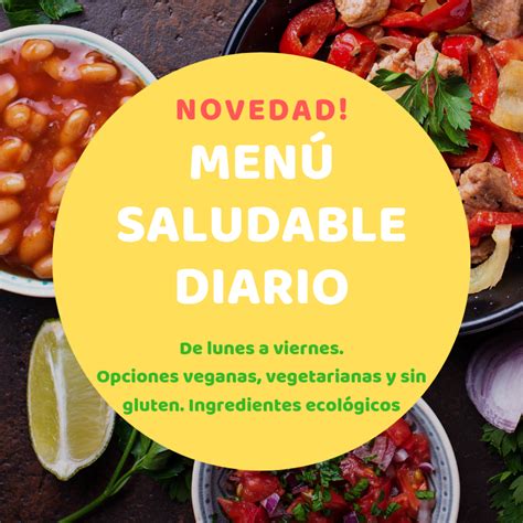 Menú con opciones vegetarianas y sin gluten