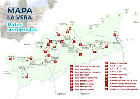 Mapa de la Comarca de la Vera y sus localidades