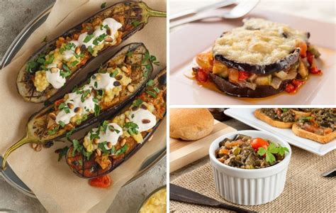Berenjena en diversas preparaciones culinarias