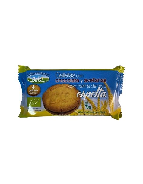 Galletas de espelta rellenas de chocolate y avellanas