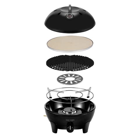 Glamp Chef 40 con sus accesorios: rejilla, piedra para pizza y cafetera