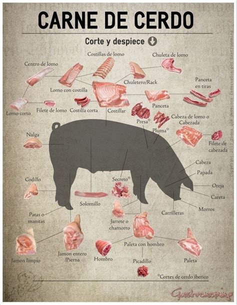 Tabla de cortes de cerdo ibérico