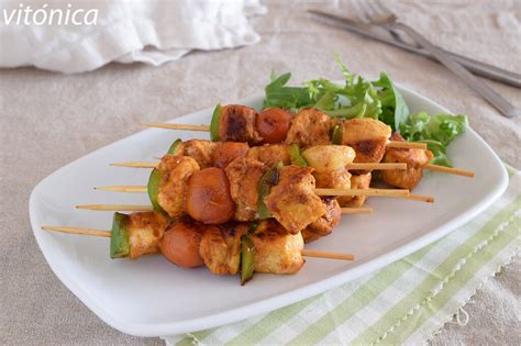 Brochetas vegetales para barbacoa