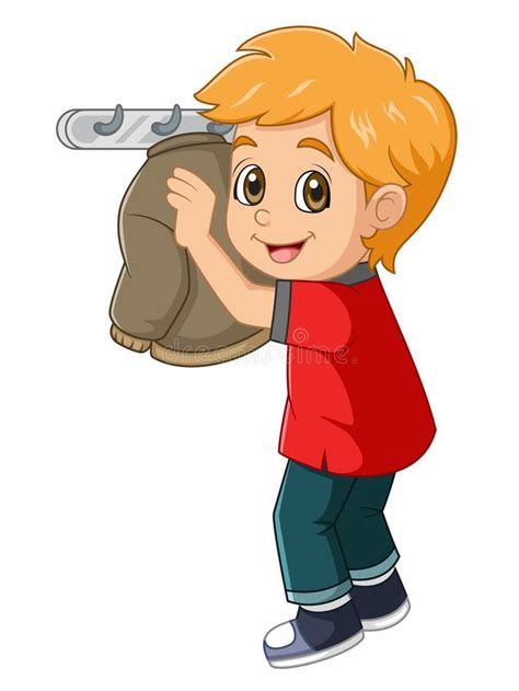 Niño probándose una chaqueta salmón