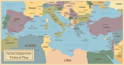 Mapa del Mediterráneo con indicaciones de países donde se consumen tortas de aceite