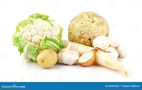 Colección de verduras blancas