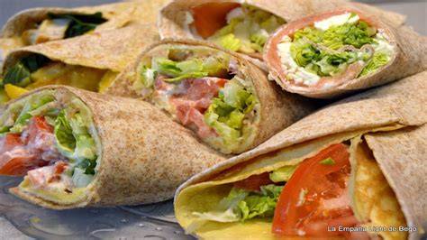 Variedad de wraps con diferentes rellenos