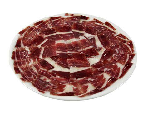 Corte de jamón de bellota de Huelva con veteado de grasa