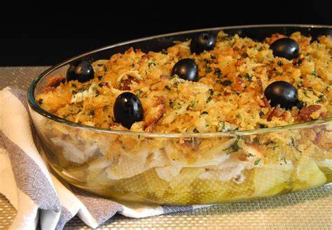Ingredientes frescos para Bacalhau com Broa