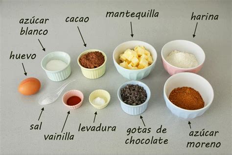 Ingredientes para hacer cookies caseras