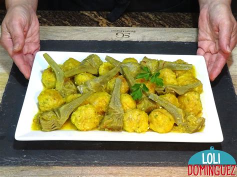 Albóndigas de bacalao murcianas con alcachofas