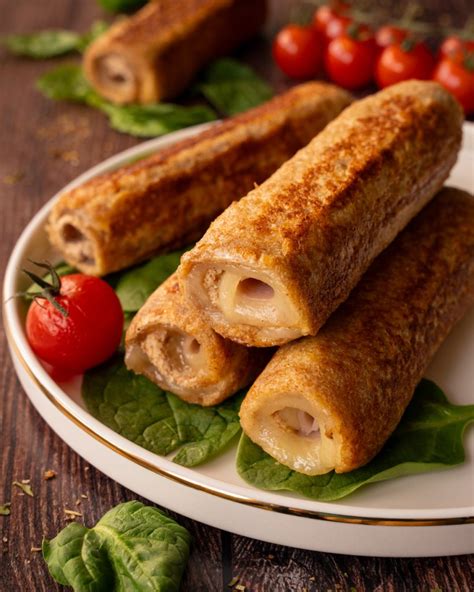 Rollitos de pavo, queso y pan integral