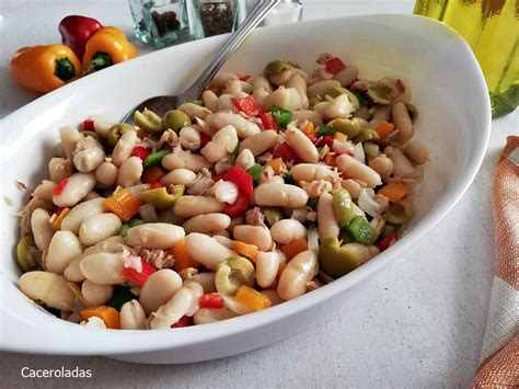 Ensalada de alubias y verduras con especias