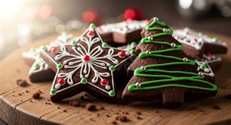 Brownies con formas navideñas y glaseado