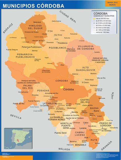 Mapa de ubicación de Villafranca de Córdoba en Andalucía