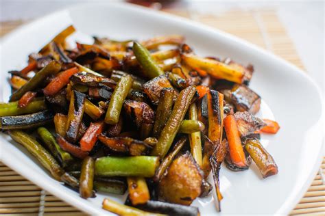 Verduras salteadas con salsa de soja y miel