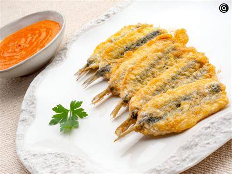 Anchoas rebozadas emplatadas con germinados