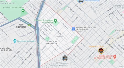 Mapa de Villa del Parque con ubicaciones de restaurantes