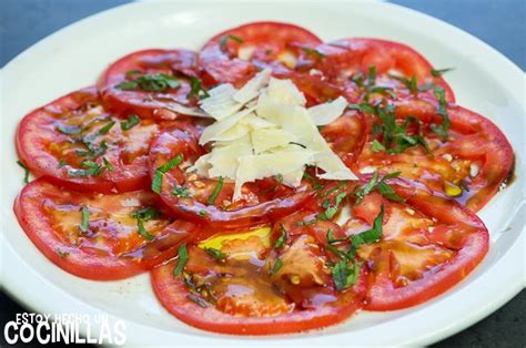 Receta de carpaccio de tomate Honey Moon