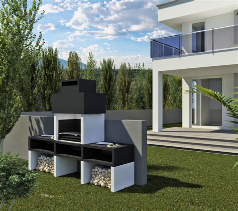 Diseño de una barbacoa elevada en un jardín