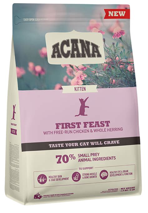 Tabla comparativa de recetas Acana para gatos