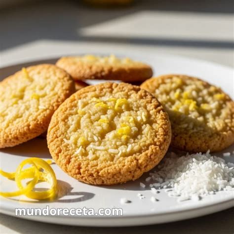 Galletas de limón y coco con ralladura de limón
