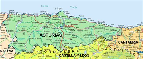 Mapa de Asturias y Galicia