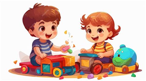 Niños jugando con diferentes juguetes