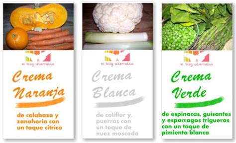 Variedad de cremas de verduras de diferentes colores