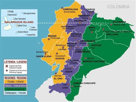 Mapa de la Costa de Ecuador, resaltando las regiones donde el bolón es popular.