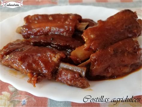 Esquema de la preparación de costillas agridulces