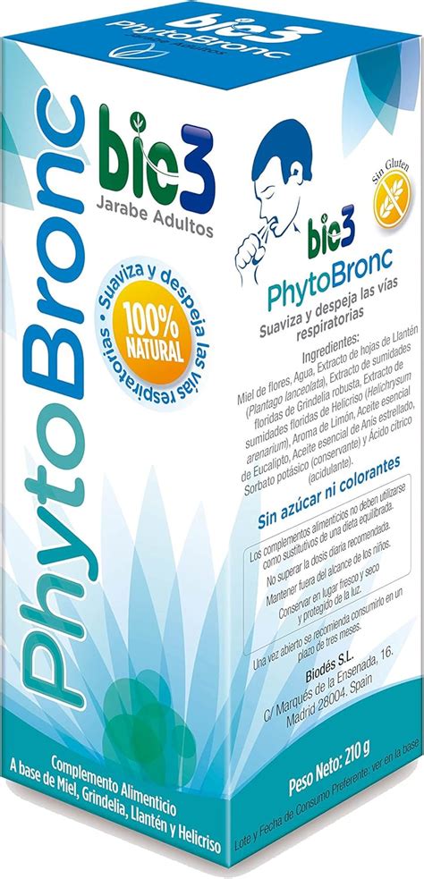 Envase de jarabe Phytobronc de Bio3