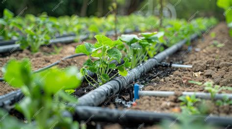Plantas de calabaza bajo riego por goteo