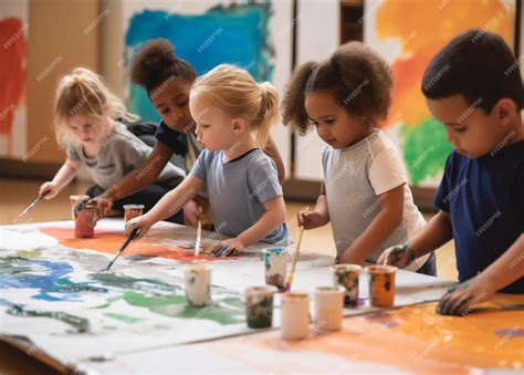 Niños pintando con espaguetis