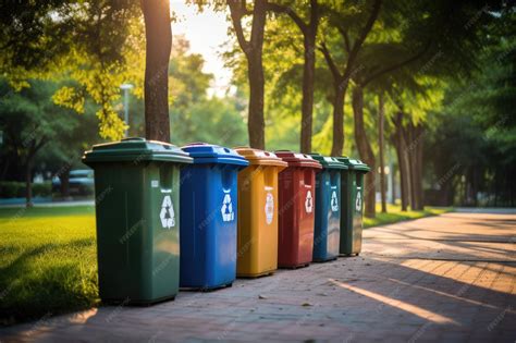 Contenedores de reciclaje de diferentes colores