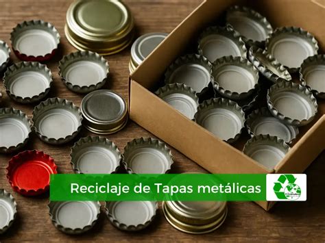 Proceso de reciclaje de tapas metálicas y de plástico