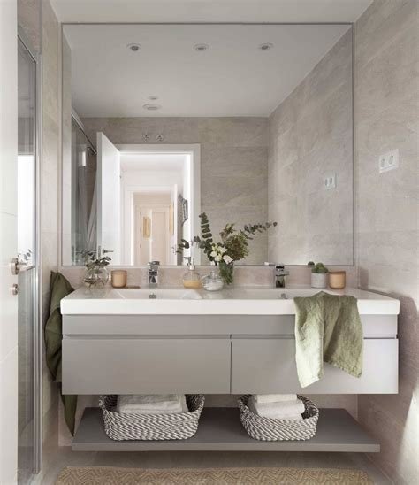 Mueble de baño color wengué en un ambiente moderno