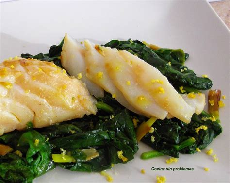 Bacalao con espinacas y verduras