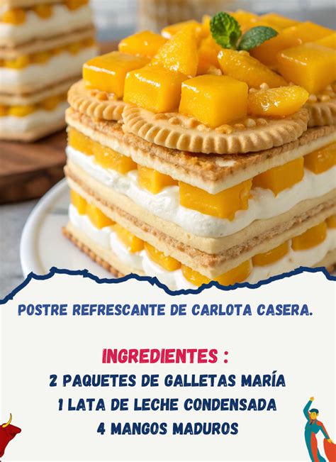 Ingredientes básicos para una carlota de mango
