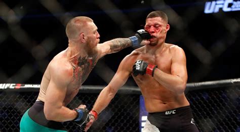 Mapa de golpes significativos de Conor McGregor y Nate Díaz en el primer asalto de UFC 196