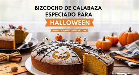 Bizcocho de calabaza y coco decorado para Halloween