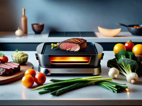 Alimentos asados a la perfección en una parrilla eléctrica