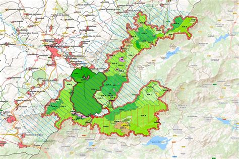 Mapa de la Sierra de Guadarrama con indicación de Colmenar Viejo
