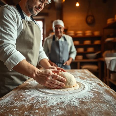 Panadero Omar Sánchez trabajando con masa madre